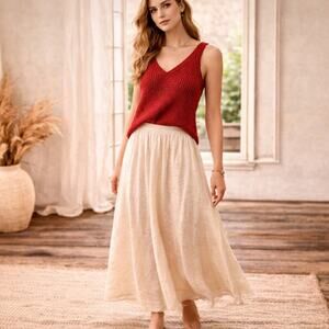 Banana Republic Rust Knit Tank Top V Neck Boho Festival Summer Chic Minimalist